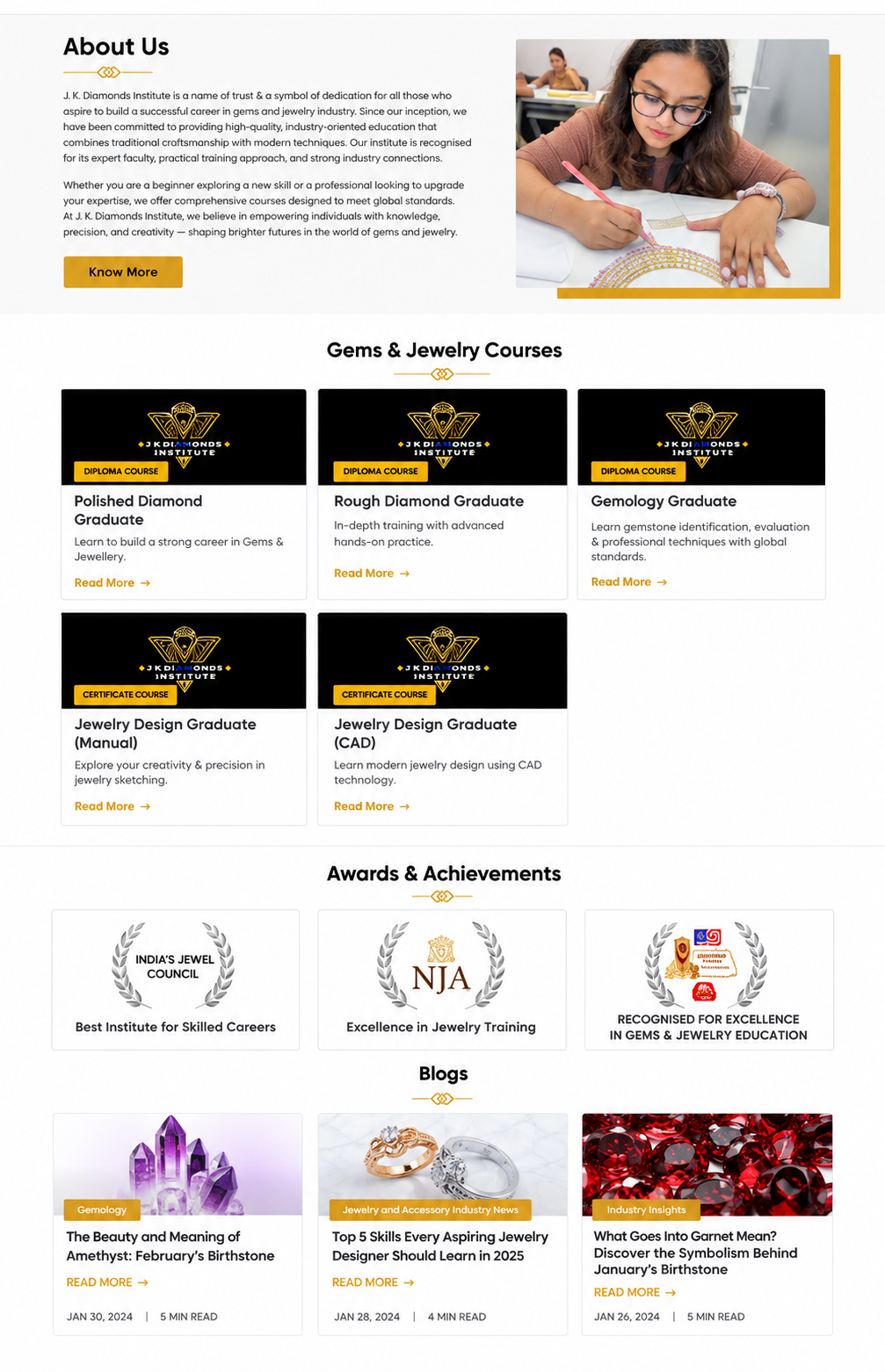 Outdated website before the redesign